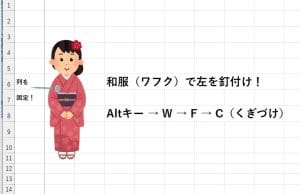 Excel 固定スクロール 覚え方 列