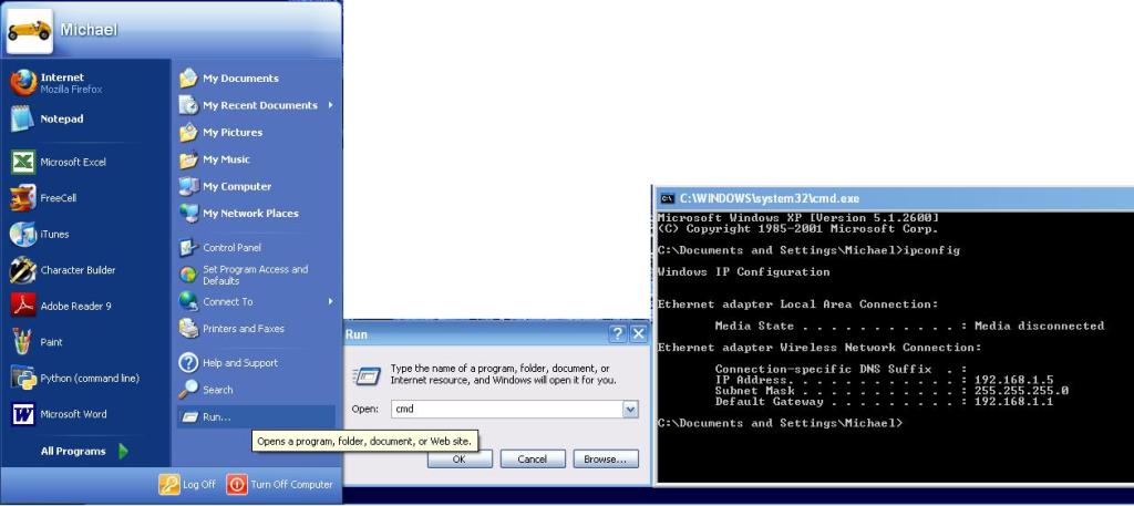 Running IPConfig Running IPConfig
