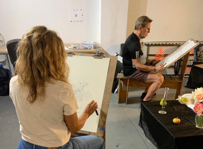 Drawing in studio