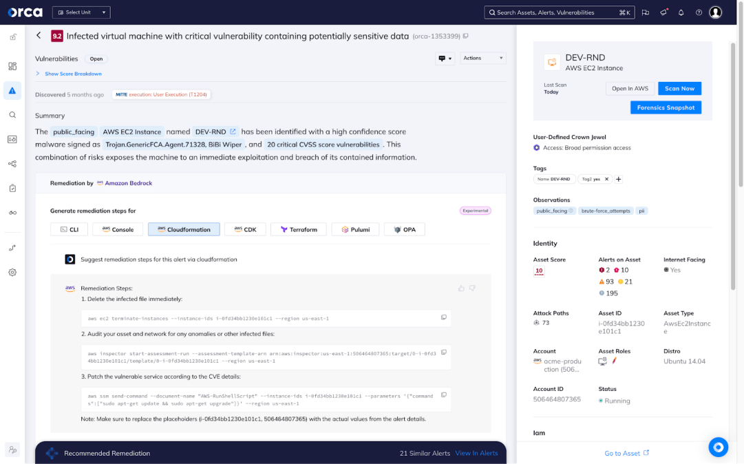 Discover AWS vulnerabilities with Orca Security