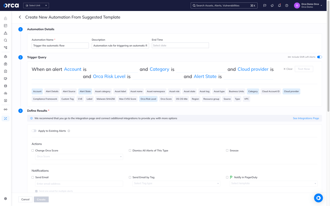 Example of Orca Security's New Alert Details feature