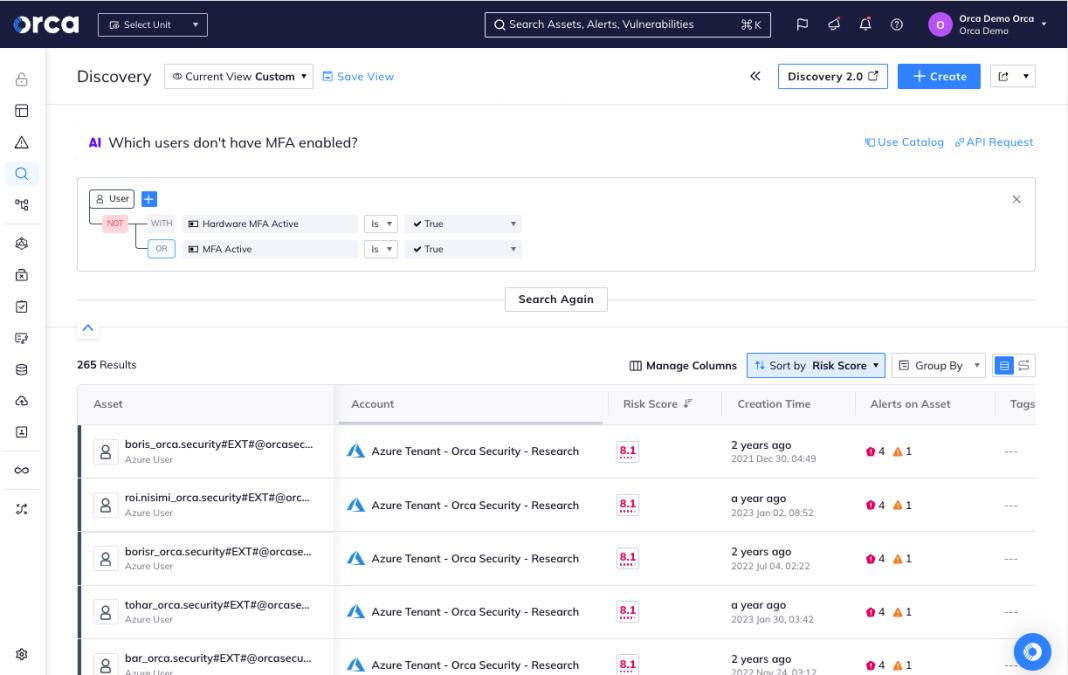 A screenshot of Orca's powerful AI-powered search capabilities