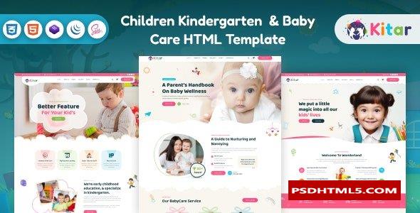 Kitar - 儿童幼儿园及amp; 婴儿护理HTML模板-尚睿切图网