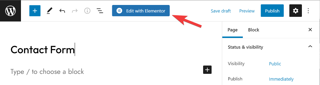 Open Elementor editor by clicking edit with Elementor button