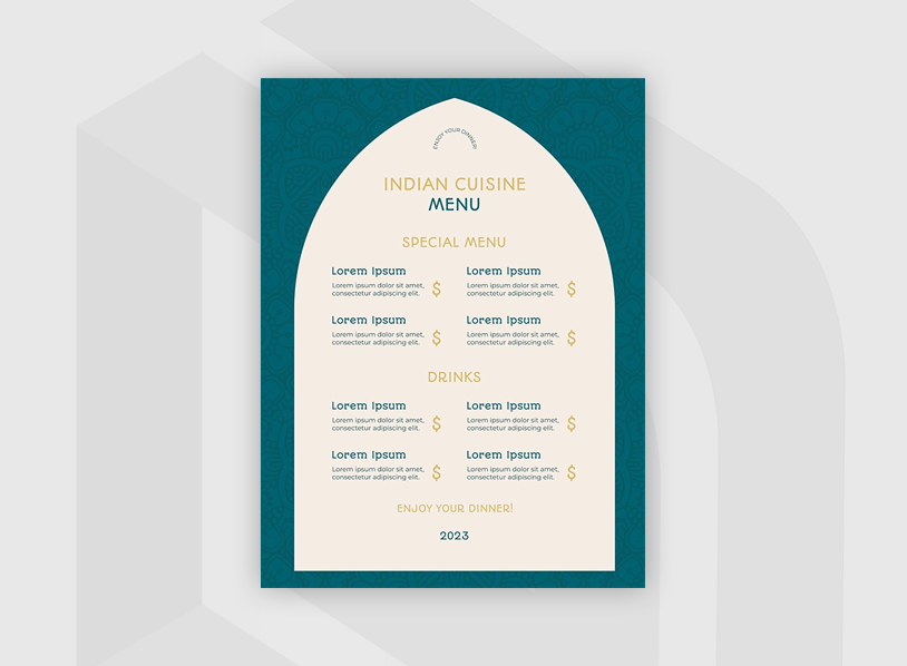 Bright Indian Restaurant Menu