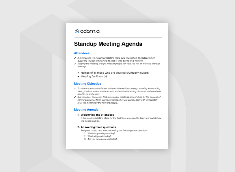 Daily Meeting Agenda Template