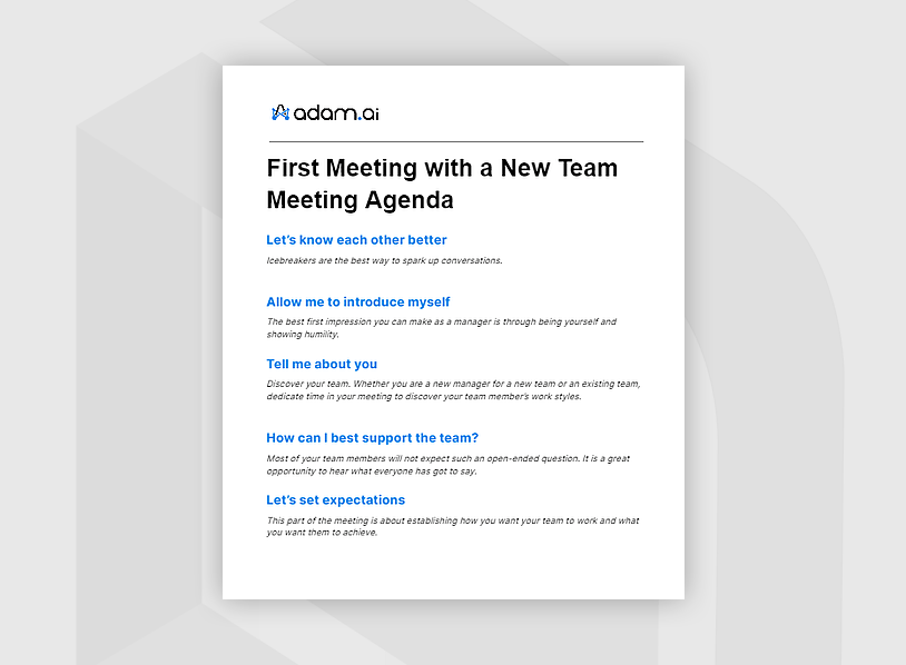 First Interaction Meeting Agenda Template