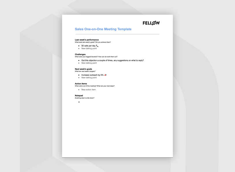 Sales Meeting Agenda Template