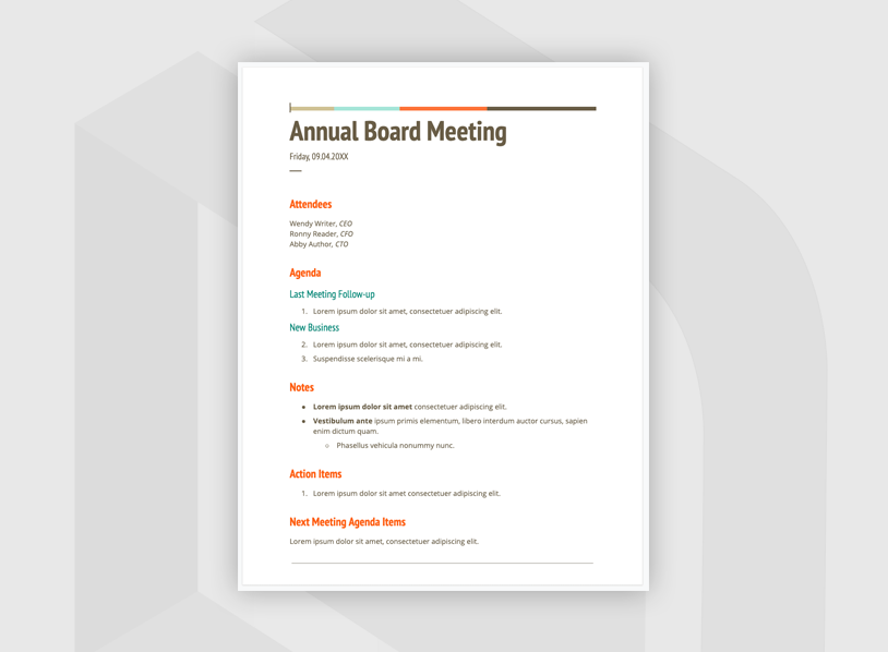 Complete Meeting Agenda Template