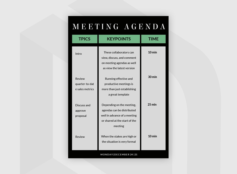 Modern Meeting Agenda