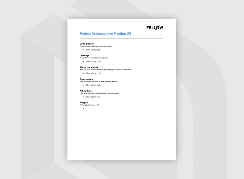 Post-Project Meeting Template