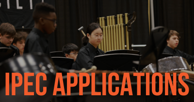 IPEC Applications graphic student percussionists
