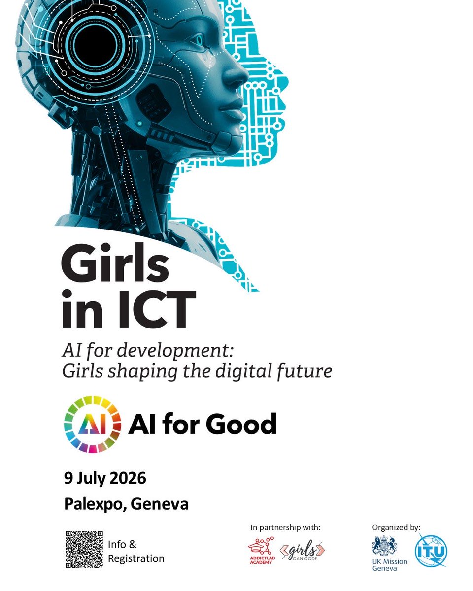 Girls aged 8–12 based in Geneva are invited to join a special #GirlsinICT activity at AI for Good on 9 July.