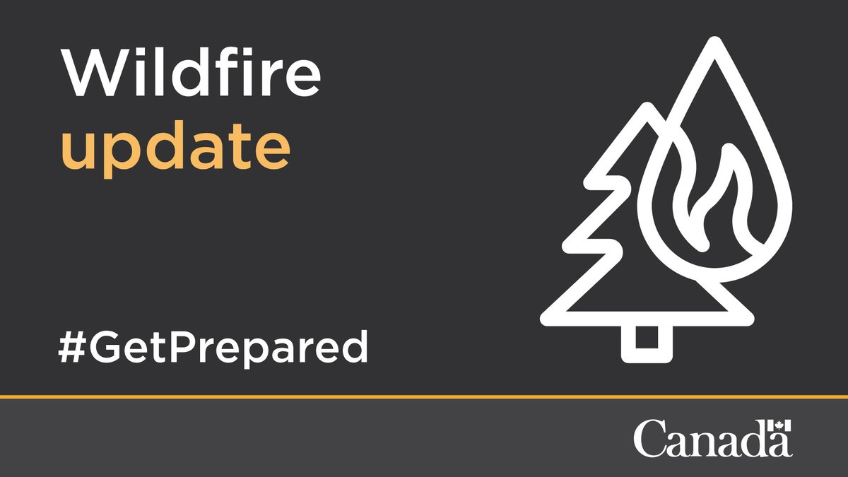Wildfire icon. Text: Wildfire update. #GetPrepared