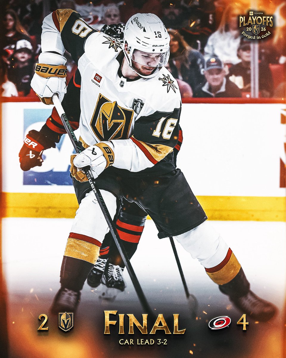 Final: CAR 4, VGK 2
CAR lead 3-2