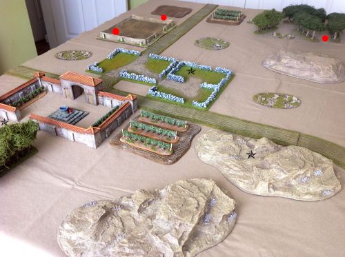 The table with jump off points shown