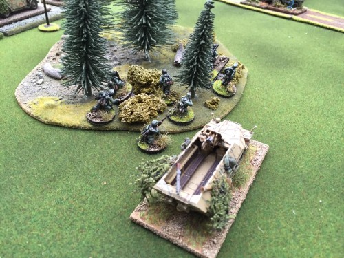Germans Panzer Grenadiers occupy one wood
