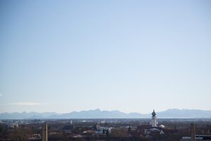 The Alps as seen from Munich East station.