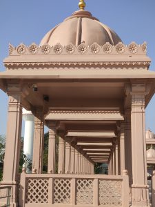 Amazing View of the architecture with lined pillars.
