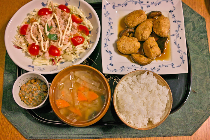 鳥つくね、カニサラダ、さんま ~1月の晩ごはんから~_e0224048_2328961.jpg