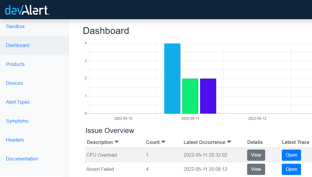 DA-Dashboard DevAlert Dashboard
