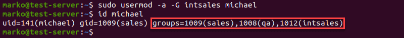 Adding a user to a supplementary group using the usermod -a -G command