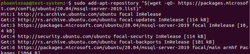 Adding repositories for SQL Server 2019