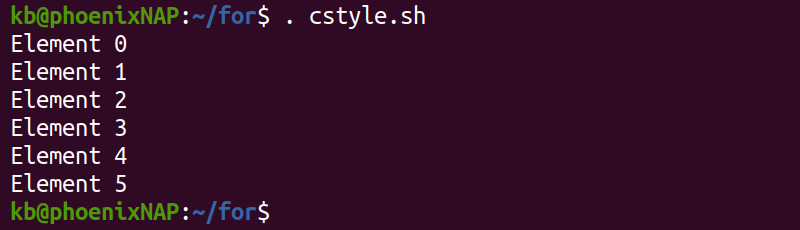 cstyle.sh terminal output