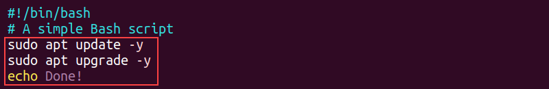 script.sh code commands