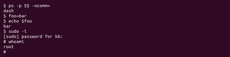 Debian Almquist shell dash example commands