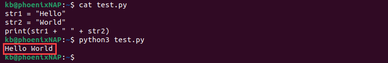 Python string append + operator space output