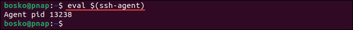 Using eval to store SSH configuration in the shell.