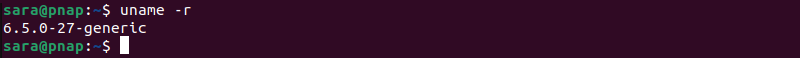 uname -r terminal output