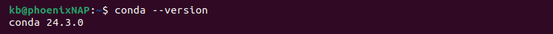 conda --version terminal output