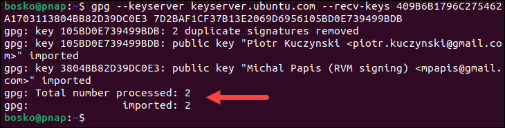 Importing RVM GPG key.