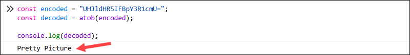 Using atob() to decode Base64 string.