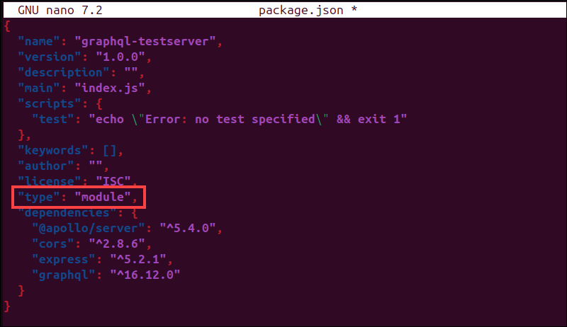 Enabling the ES module in Node.js.