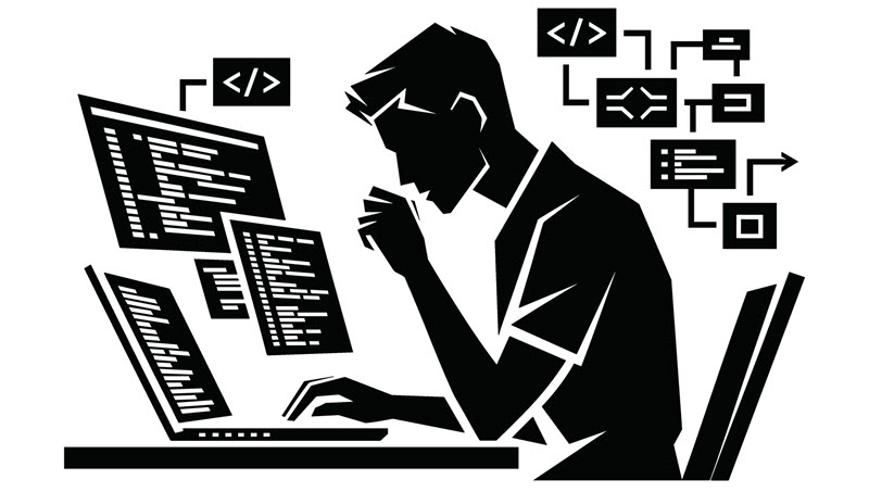 Developer working on GraphQL API implementation.