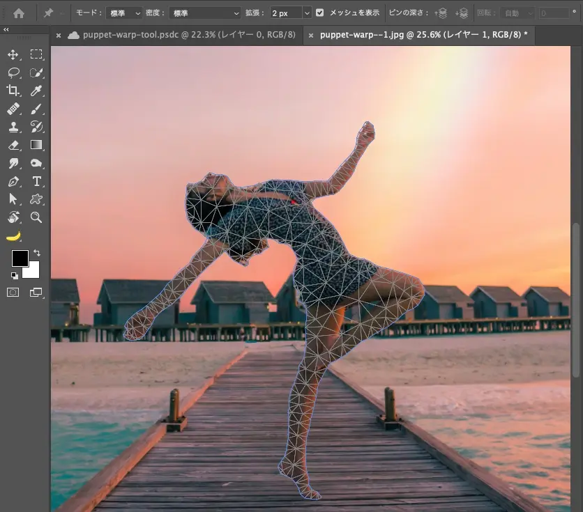 メッシュ状の編集点