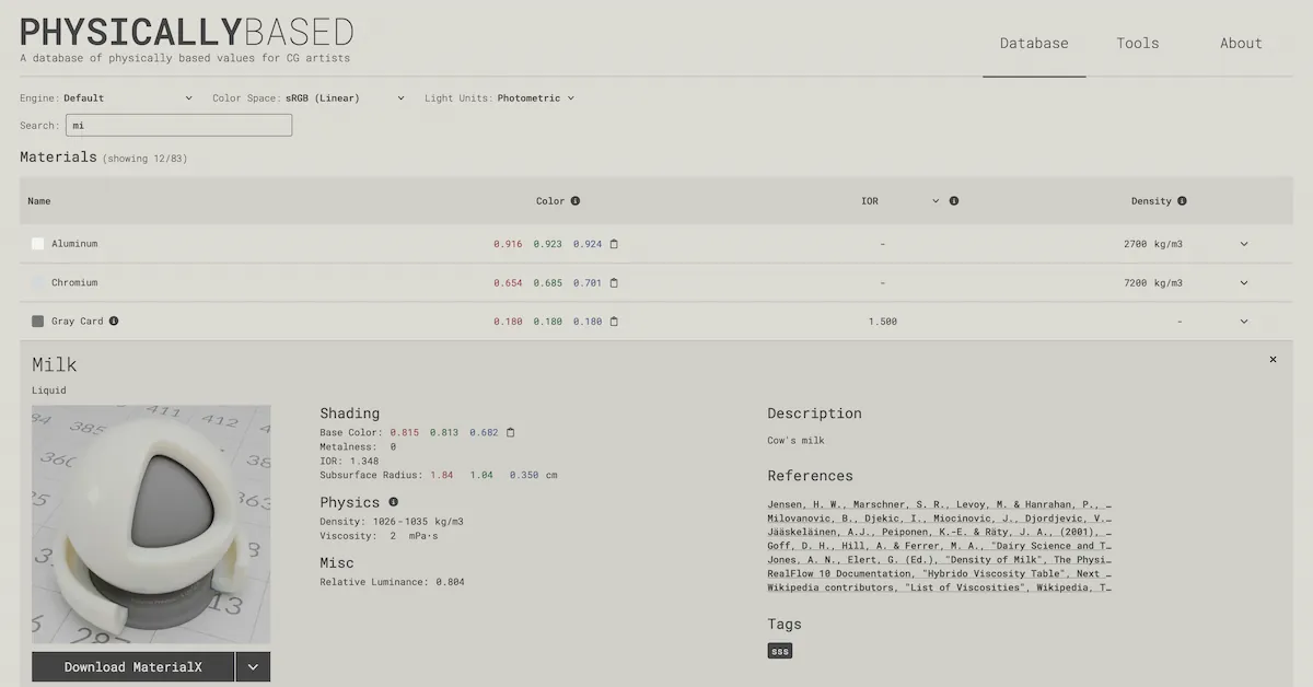 Screenshot of the web implementation