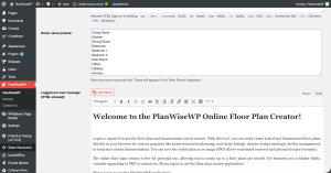PlanWiseWP admin panel floor plan general settings