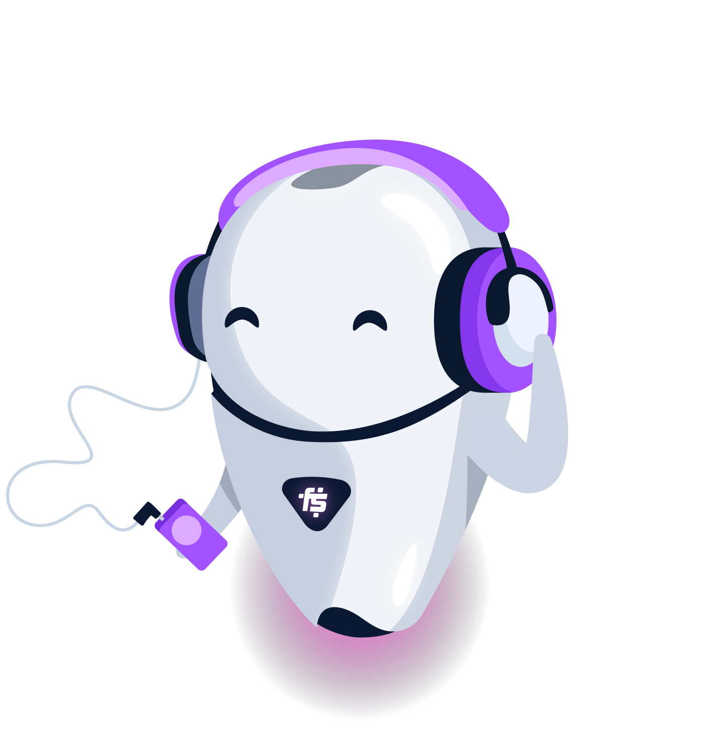 Freemius.com mascot Freebo listening to podcasts at plugin.fm