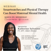 Webinar: Smartwatch e fisioterapia possono migliorare la salute mentale materna 25 marzo | Mercoledì 12:00 EST 1.5 CEUS