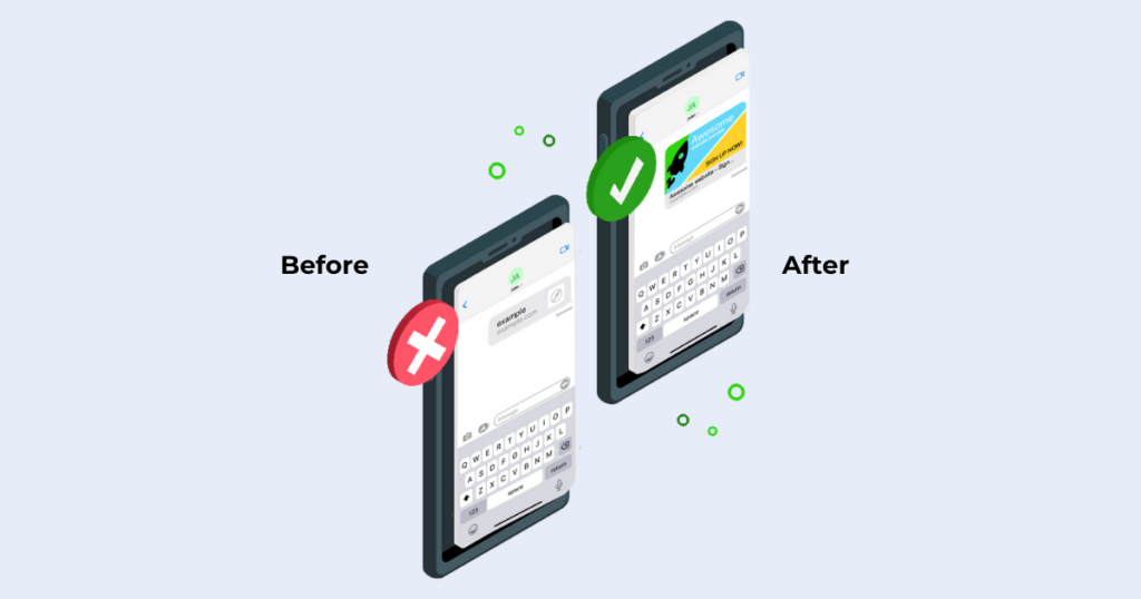 how to fix your link previews - before and after with prerender.io