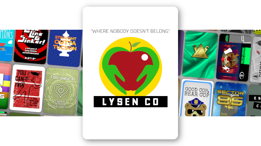 A banner showing my cards, with the Lysen Co card back centered.