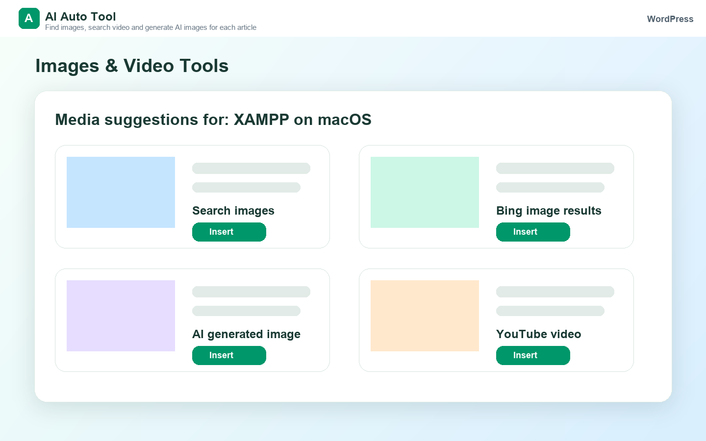 Image, Bing image, AI image, and video tools.