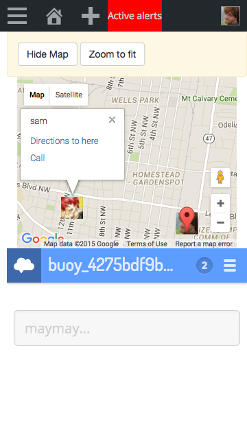 The alerter and all current responders become aware of new responders as they are added to the chat room and the map. As people involved in the incident move in the physical world, the map shown to each of the other people also updates in near real time. Clicking on any of the user icons on the map reveals one-click access to both turn-by-turn directions to their location and one-click access to call them from your phone, Facetime, Skype, or other default calling app.