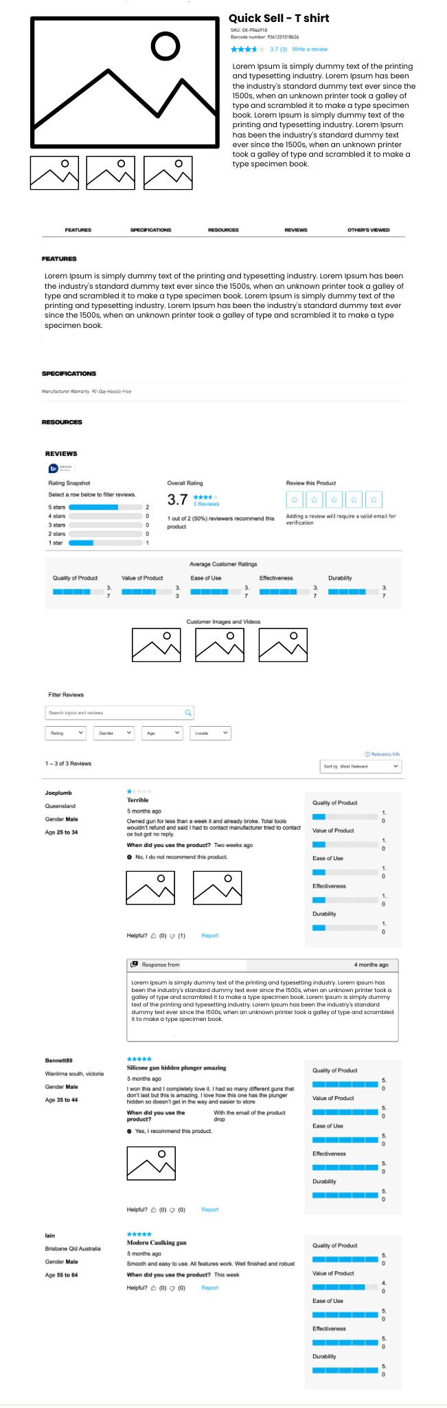 Admin settings page for BazaarVoice connection.