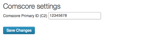 Insert C2 Comscore ID and save.