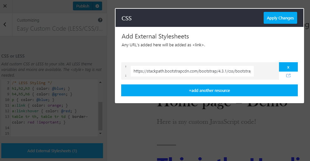 Manage external stylesheets.